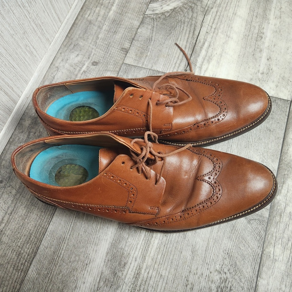 Cole Haan Men Size 10.5 M Grand OS Wingtip Oxford Leather Shoes Brown C20322 - Picture 2 of 8